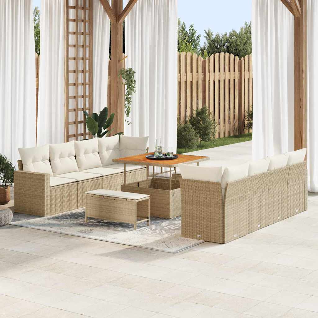 Gartensofa-set 12 stk. 12-Sitzanzahl Beige und Creme
