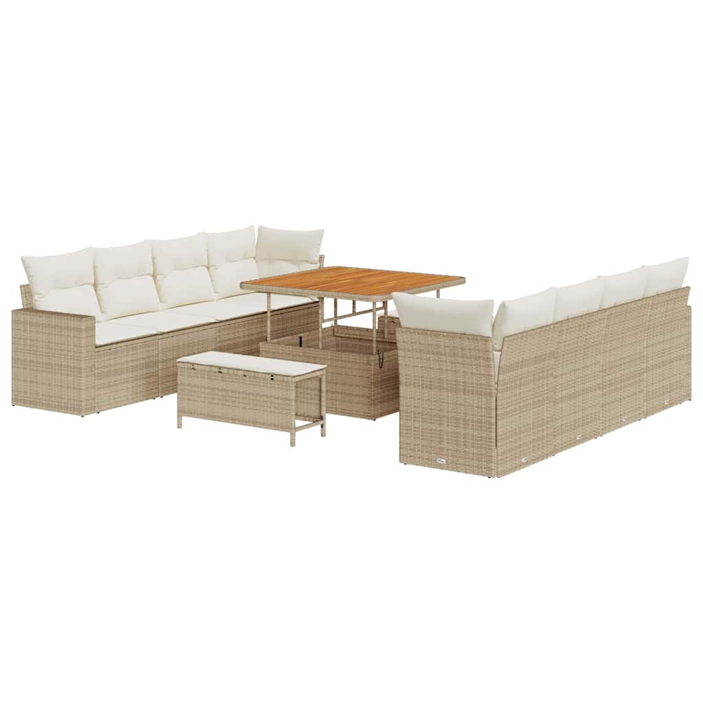 Gartensofa-set 12 stk. 12-Sitzanzahl Beige und Creme