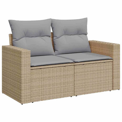 Gartensofa-set 10 Stk. 7-Sitzanzahl Beige und Hellgrau