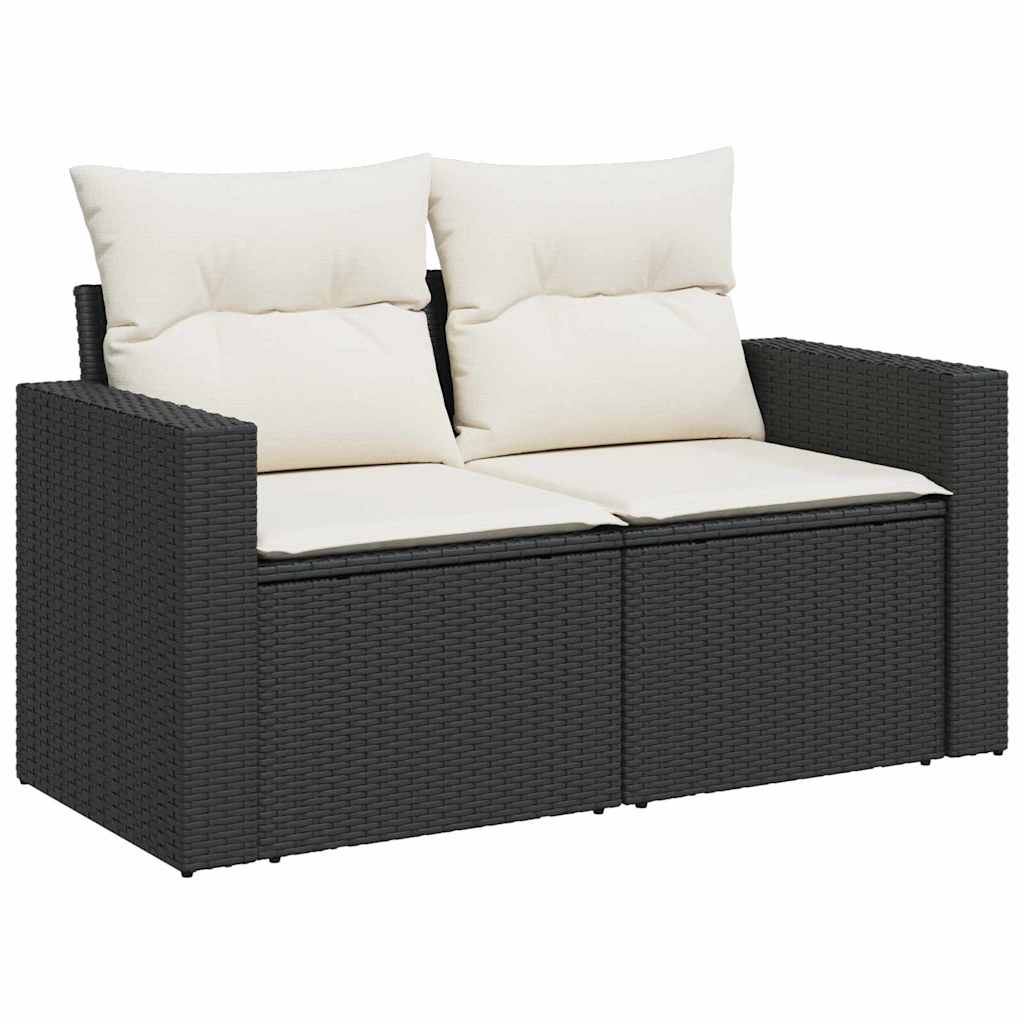Gartensofa-set 12 stk. 8-Sitzanzahl Schwarz und Creme