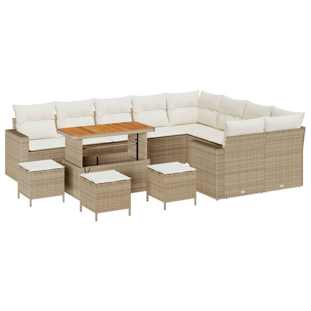 Gartensofa-set 14 Stk. 11-Sitzanzahl Beige und Creme
