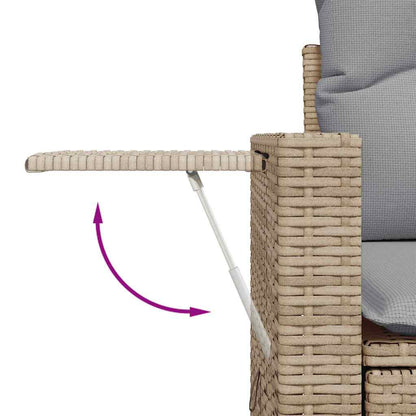 Gartensofa-set 10 Stk. 7-Sitzanzahl Beige und Hellgrau