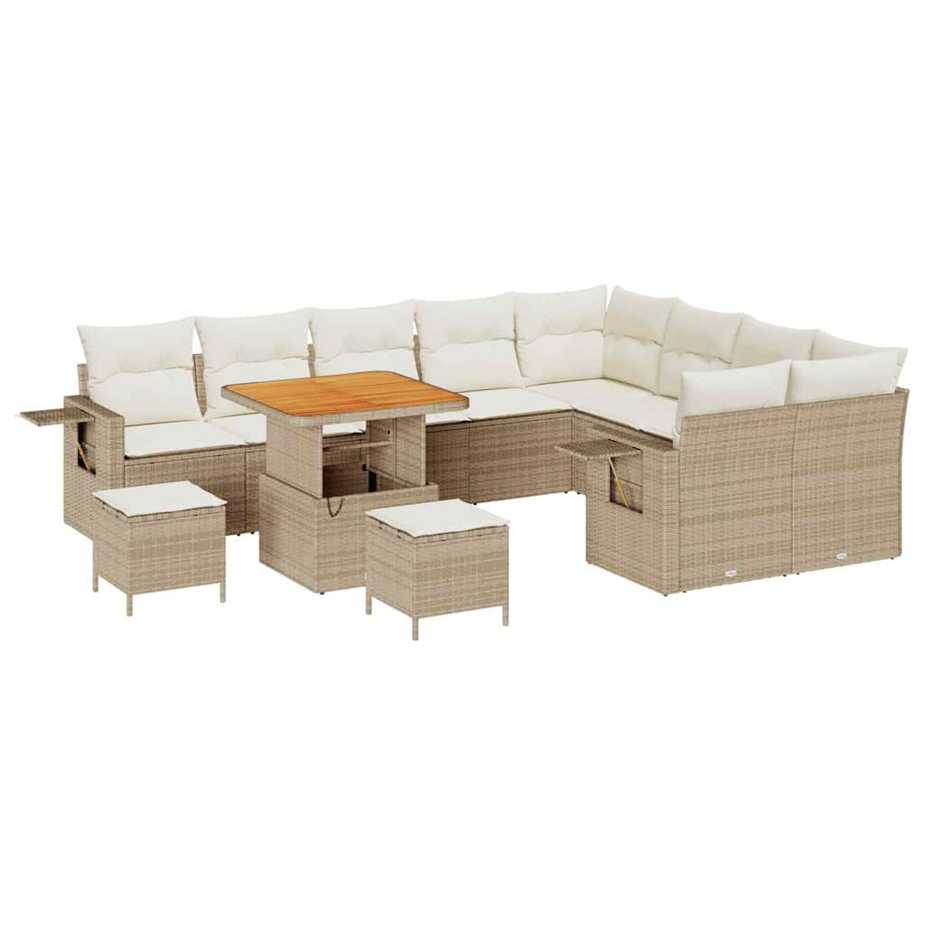 Gartensofa-set 12 Stk. 11-Sitzanzahl Beige und Creme