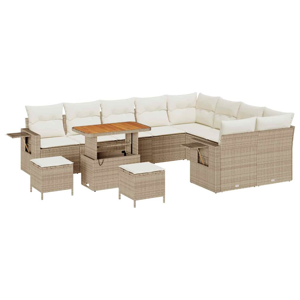 Gartensofa-set 12 Stk. 11-Sitzanzahl Beige und Creme