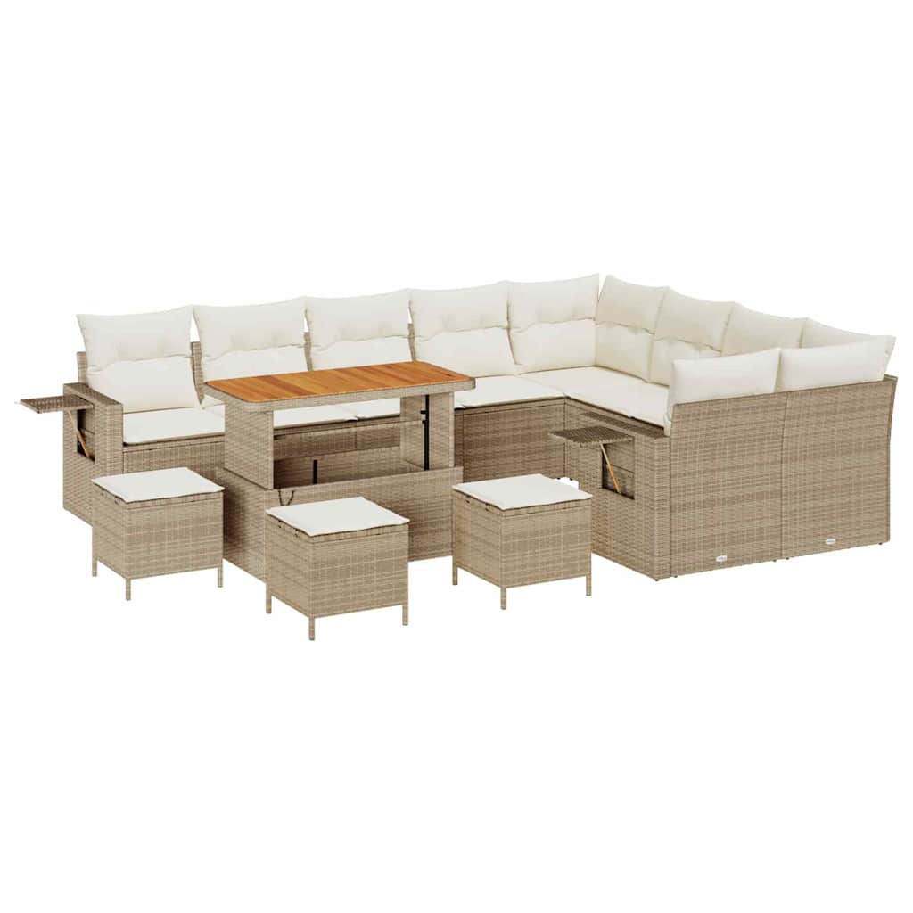 Gartensofa-set 13 Stk. 12-Sitzanzahl Beige und Creme