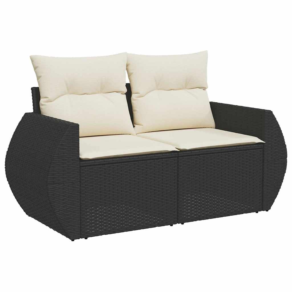 Gartensofa-set 11 stk. Schwarz Poly-Rattan
