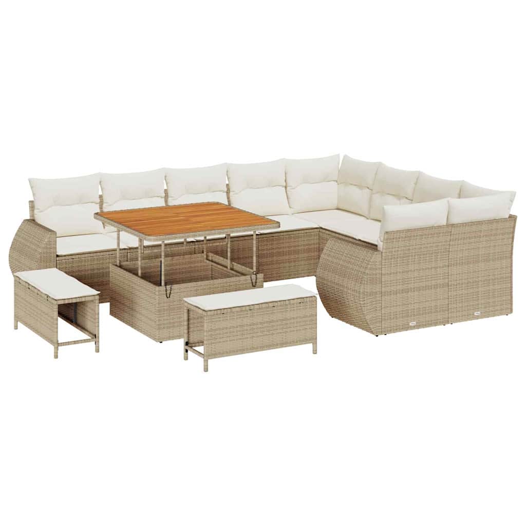 Gartensofa-set 12 stk. 12-Sitzanzahl Beige und Creme