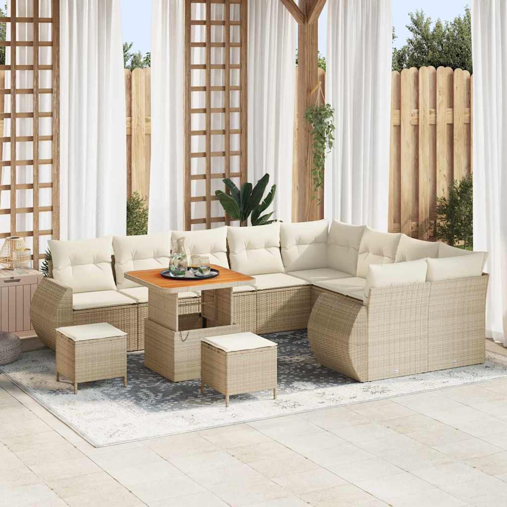 Gartensofa-set 12 stk. 12-Sitzanzahl Beige und Creme