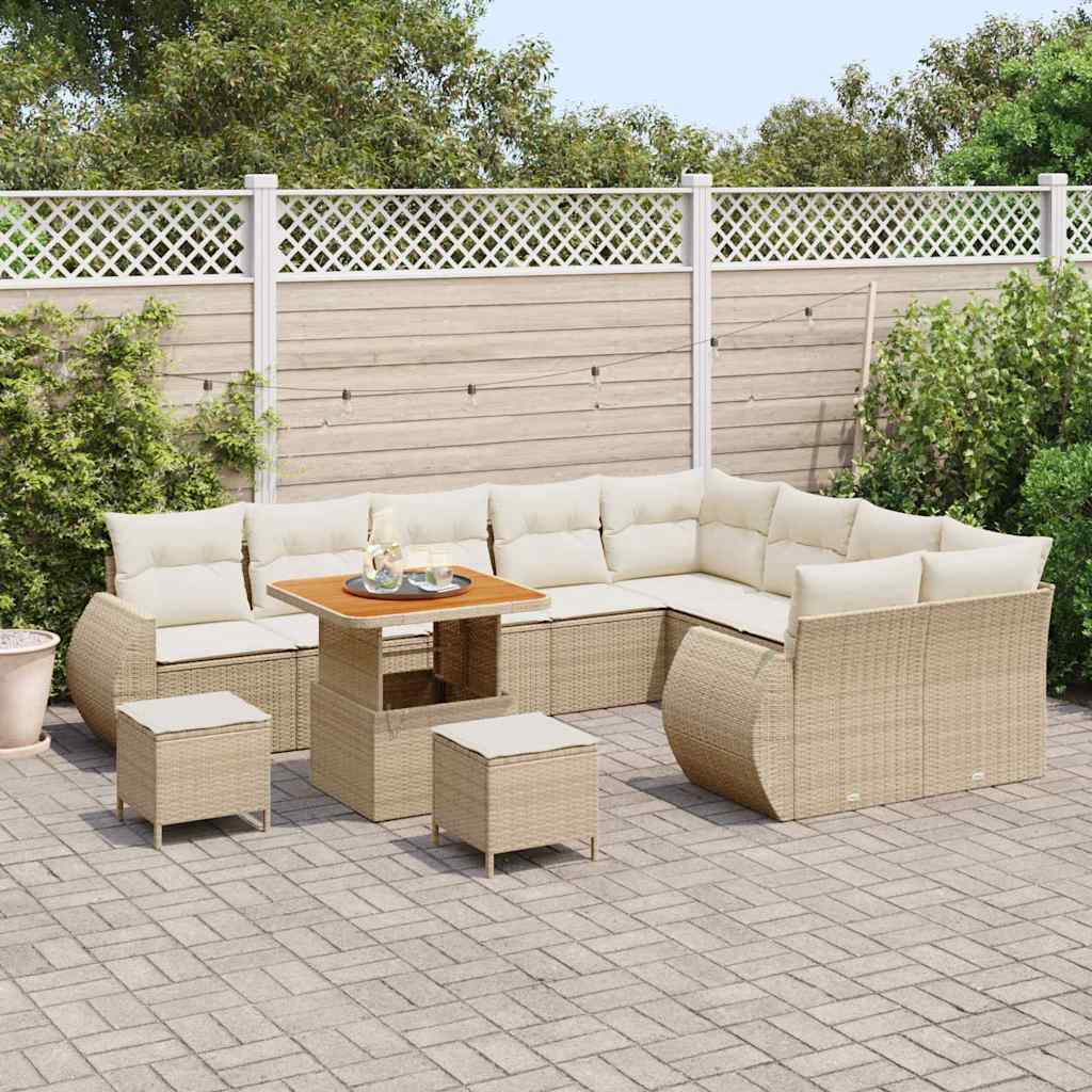 Gartensofa-set 12 stk. 12-Sitzanzahl Beige und Creme
