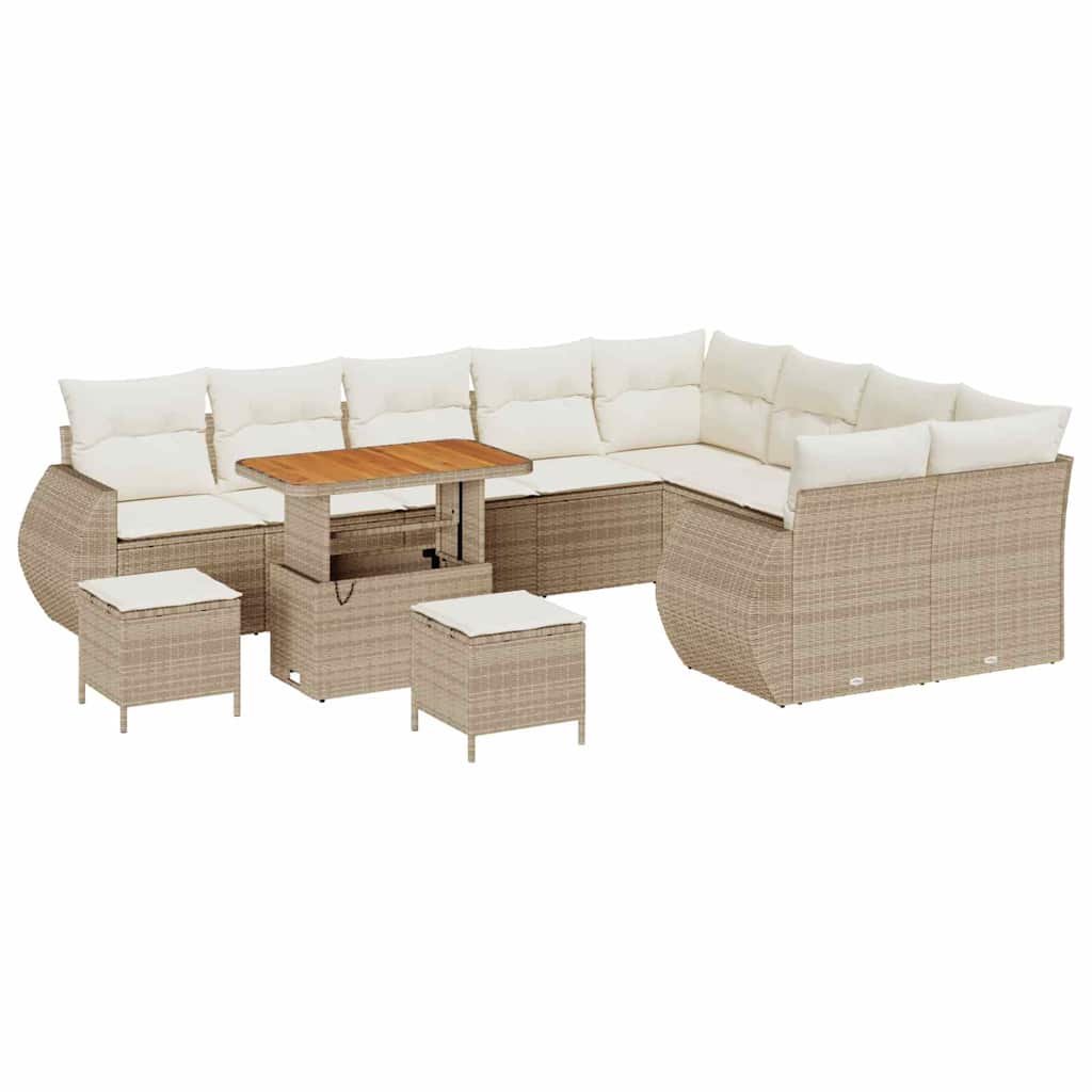 Gartensofa-set 12 stk. 12-Sitzanzahl Beige und Creme