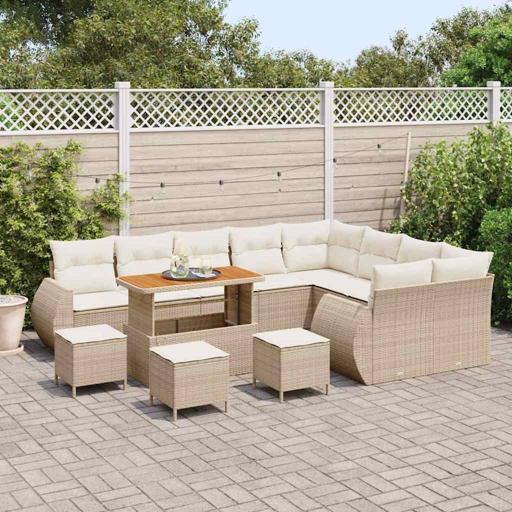 Gartensofa-set 13 stk. 13-Sitzanzahl Beige und Creme