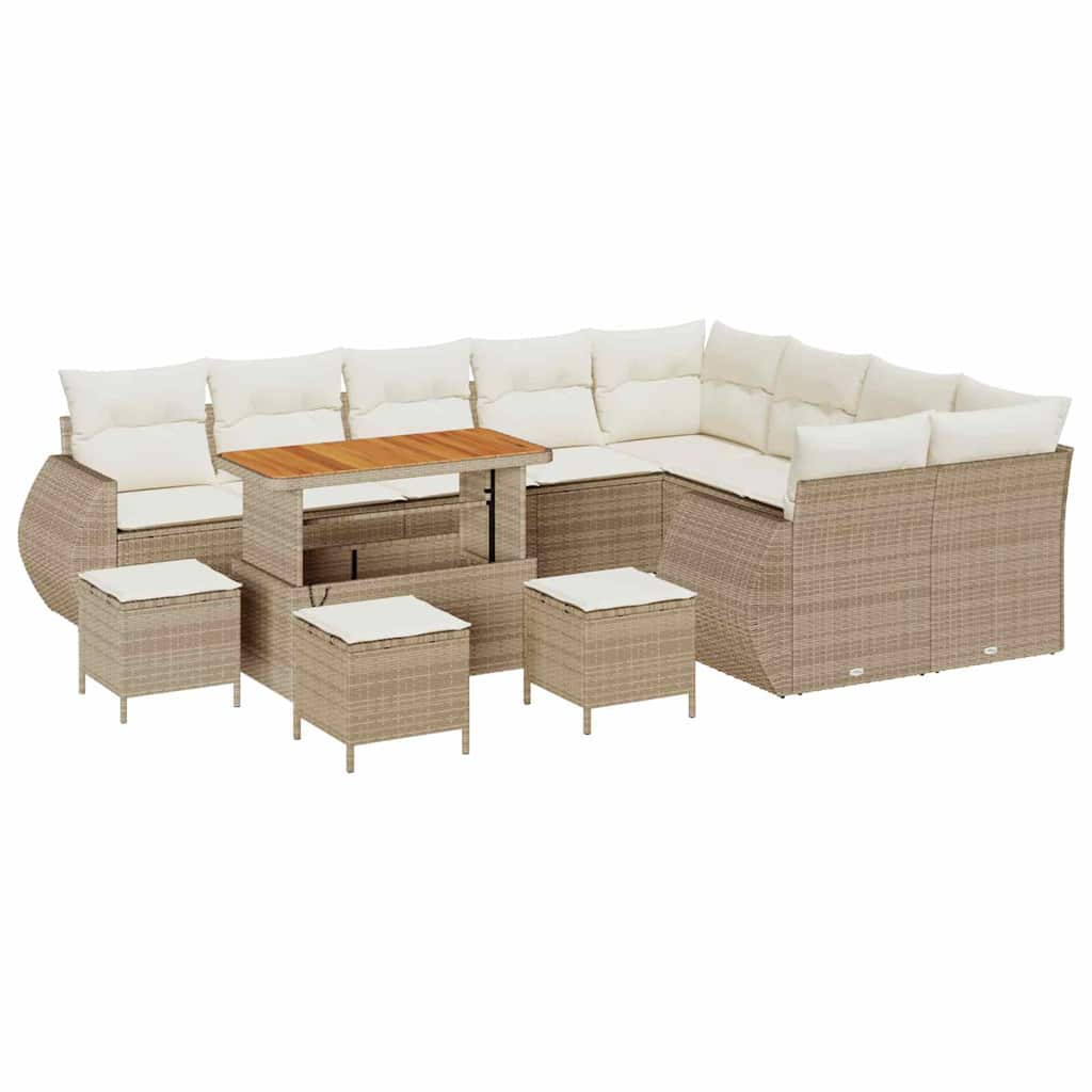 Gartensofa-set 13 stk. 13-Sitzanzahl Beige und Creme