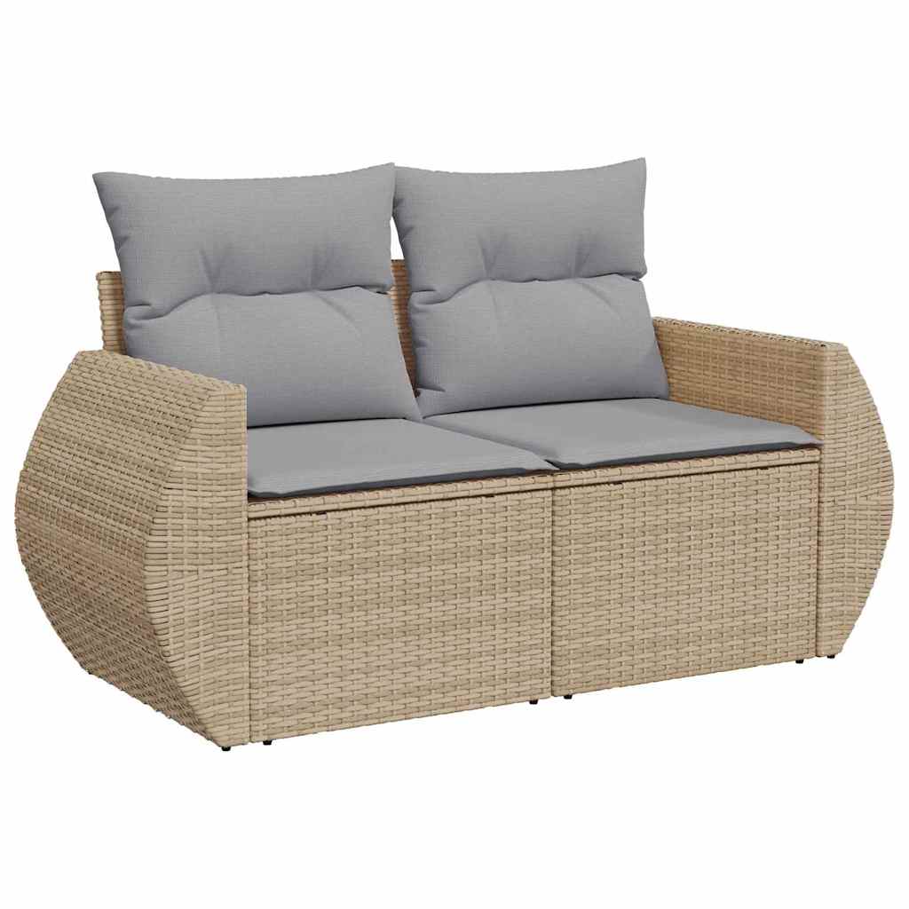 Garten-Sofa-Set mit Kissen 14 pcs Beige und Hellgrau