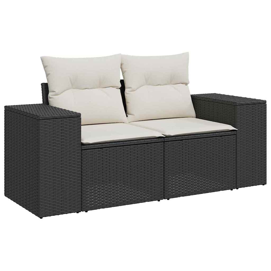 Gartensofa-set 9 stk. 8-Sitzanzahl Schwarz und Creme