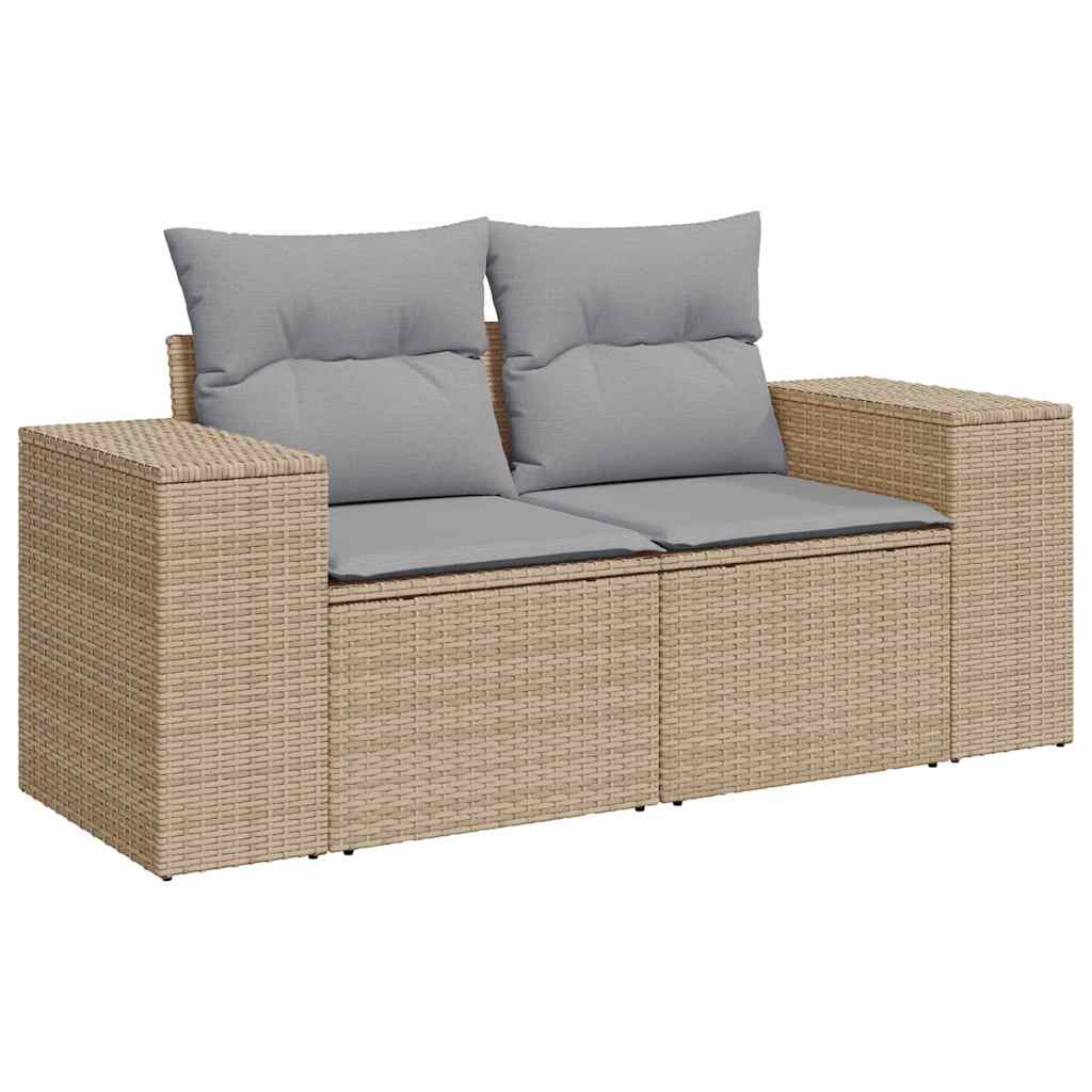 Gartensofa-set 9 stk. 8-Sitzanzahl Beige und Hellgrau