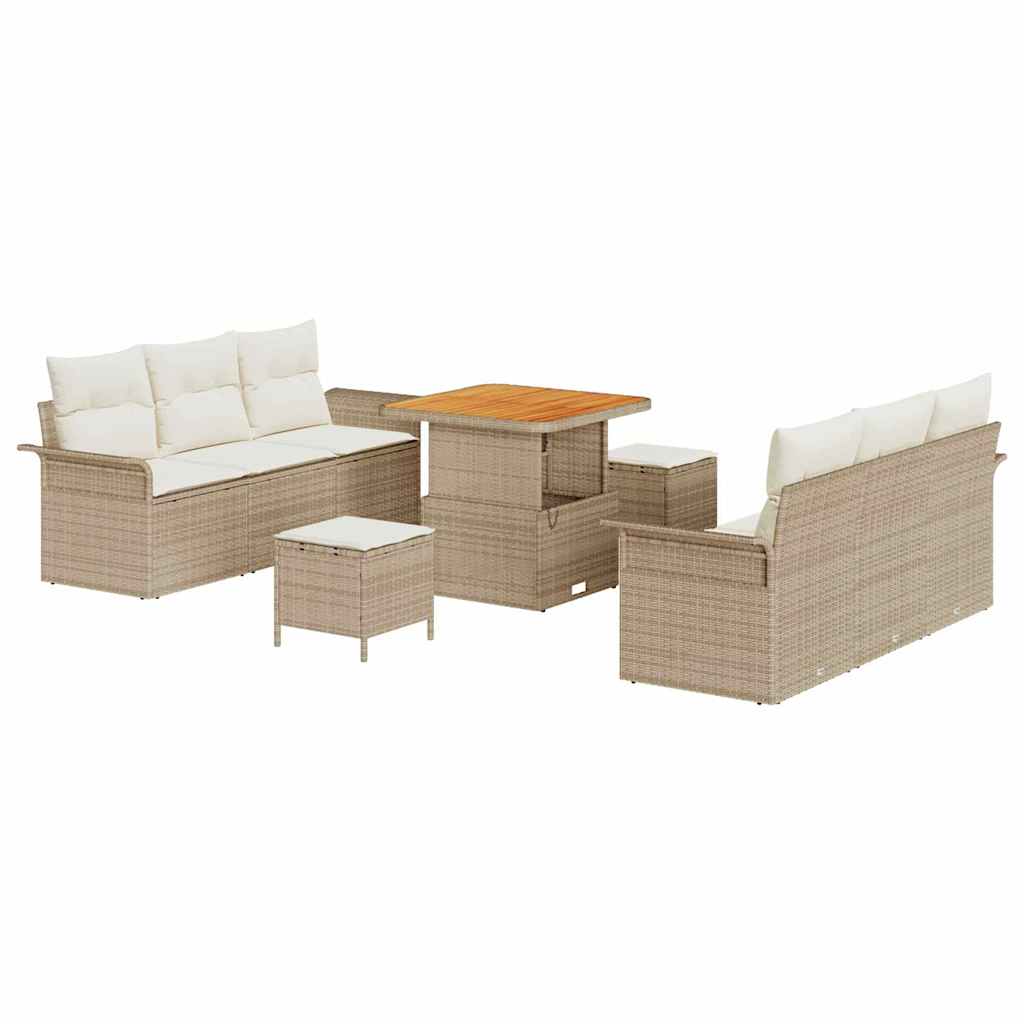 Garten-Sofa-Set 9 Stk. 8-Sitzanzahl Beige