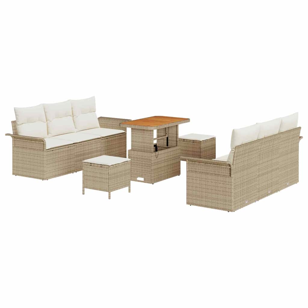 Garten-Sofa-Set 9 Stk. 8-Sitzanzahl Beige