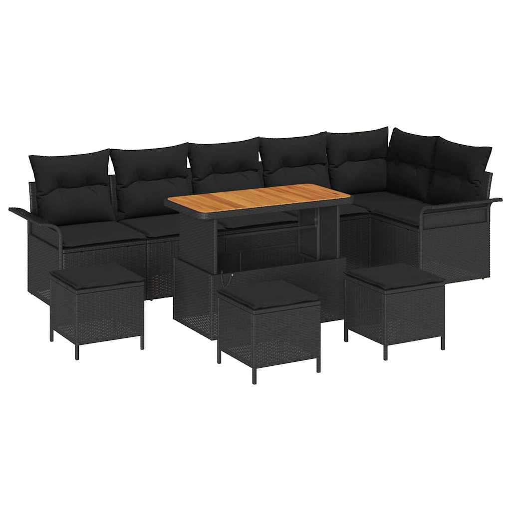 Garten-Sofa-Set 10 stk. 9-Sitzanzahl Schwarz