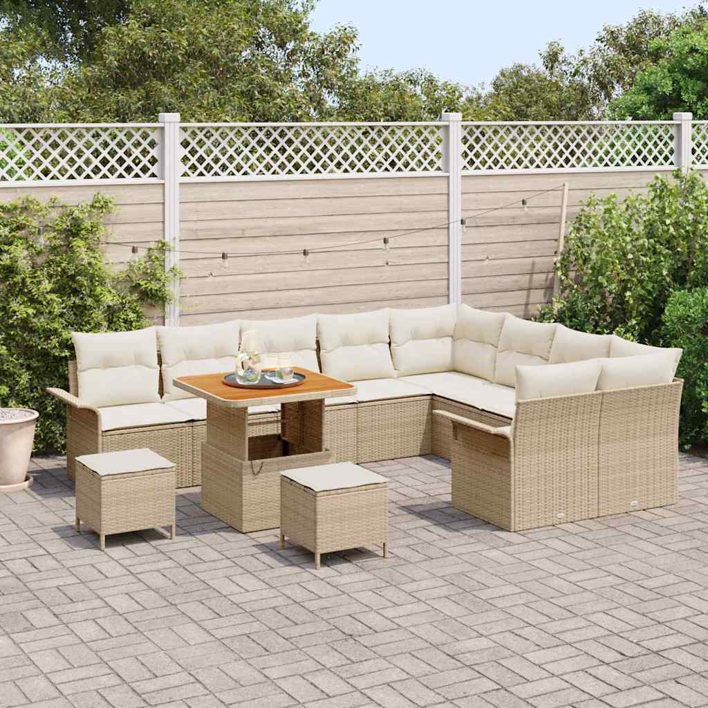 Garten-Sofa-Set 12 stk. 11-Sitzanzahl Beige und Creme