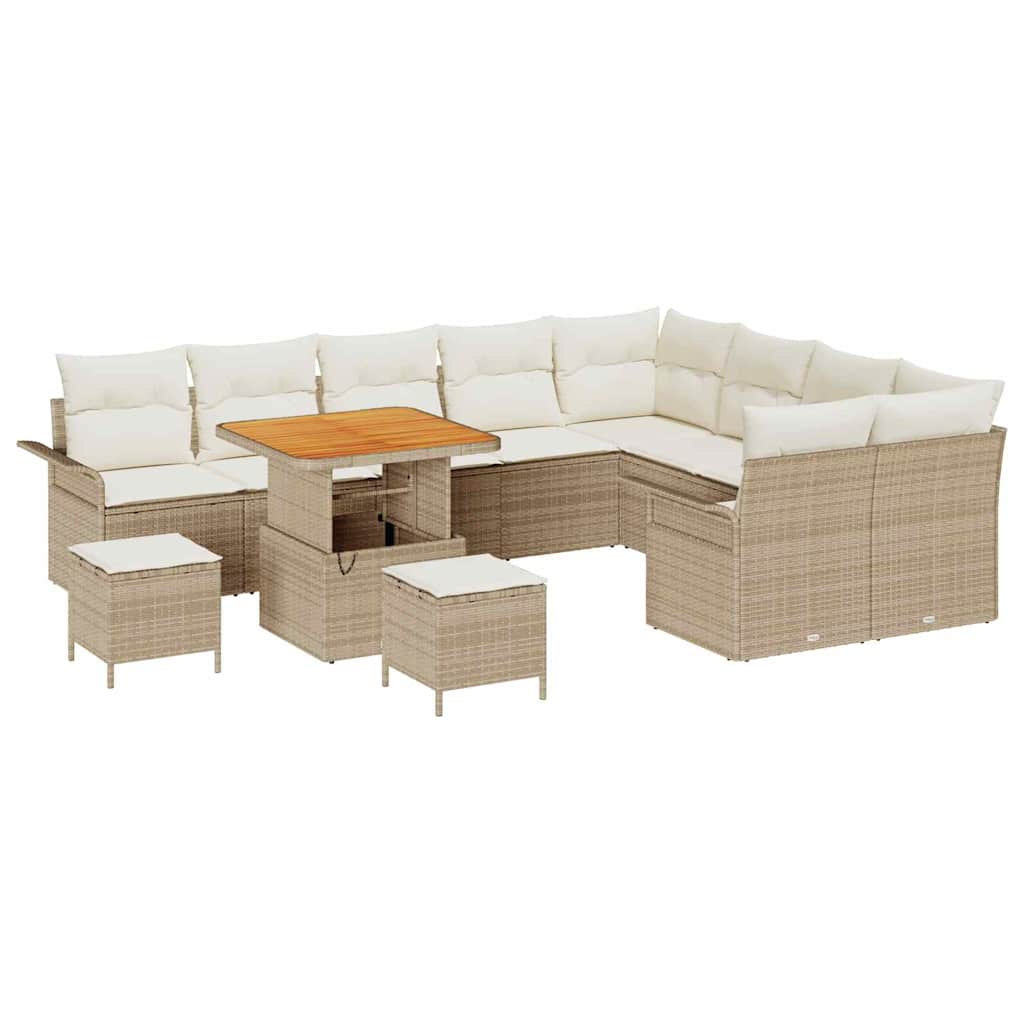 Garten-Sofa-Set 12 stk. 11-Sitzanzahl Beige und Creme