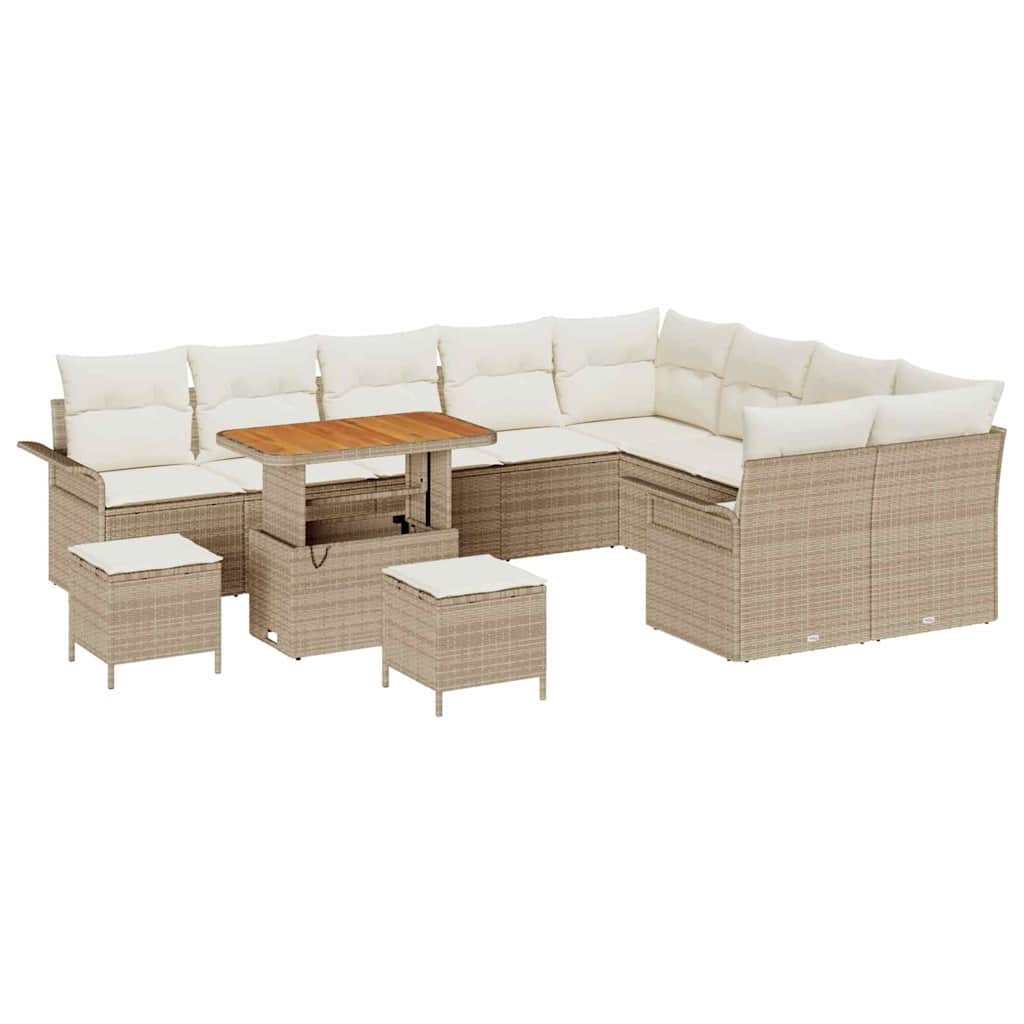 Garten-Sofa-Set 12 stk. 11-Sitzanzahl Beige und Creme