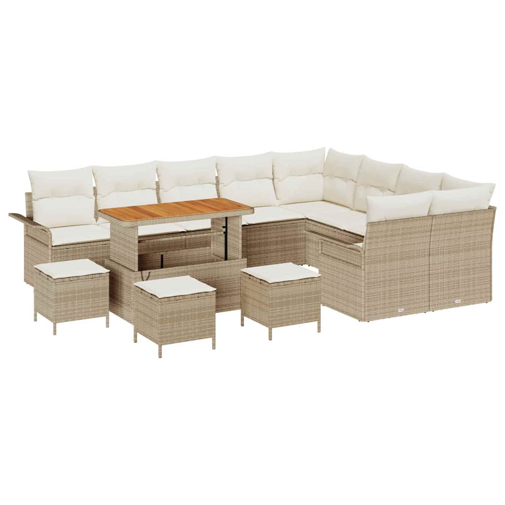 Garten-Sofa-Set 13 stk. 12-Sitzanzahl Beige und Creme