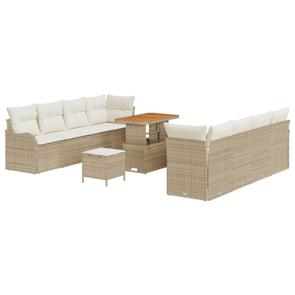 Garten-Sofa-Set 11 stk. 10-Sitzanzahl Beige und Creme