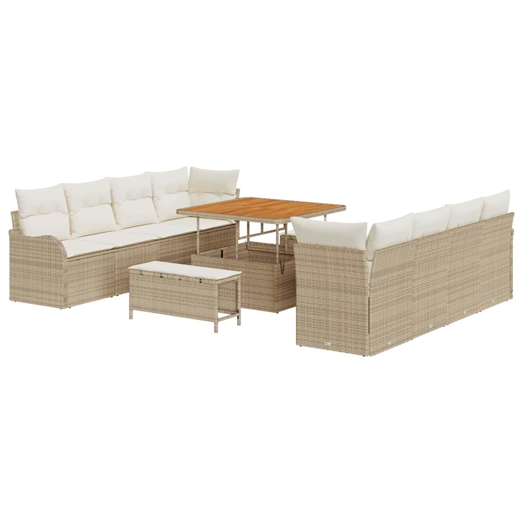 Garten-Sofa-Set 11 stk. 10-Sitzanzahl Beige und Creme