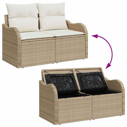Garten-Sofa-Set 8 Stk. 7-Sitzanzahl Beige