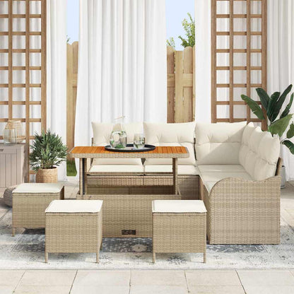 Garten-Sofa-Set 9 Stk. 8-Sitzanzahl Beige