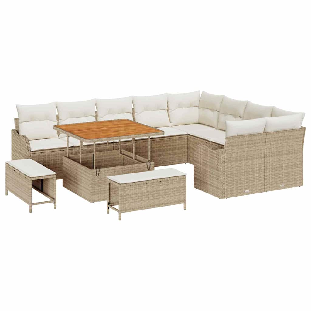 Garten-Sofa-Set 12 Stk. 11-Sitzanzahl Beige