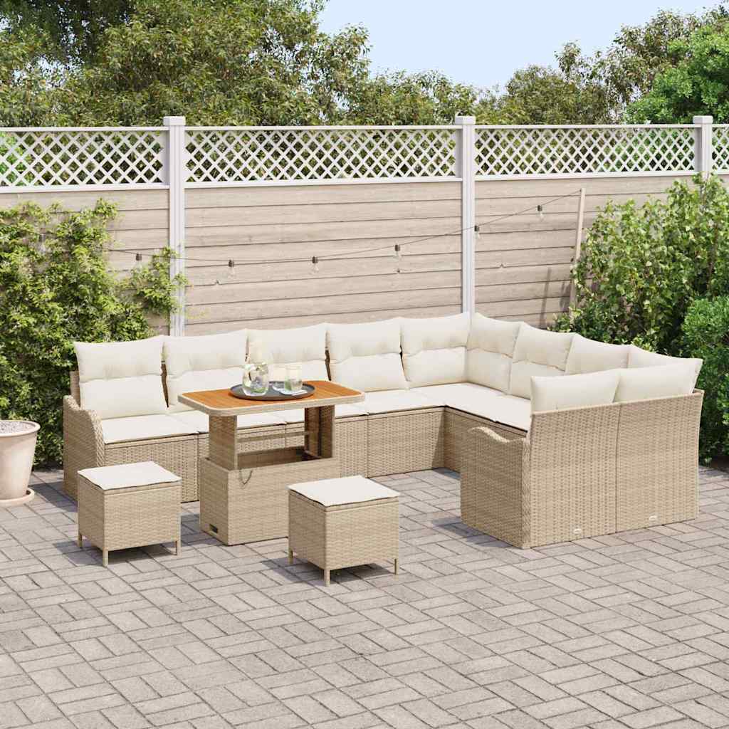 Garten-Sofa-Set 12 Stk. 11-Sitzanzahl Beige