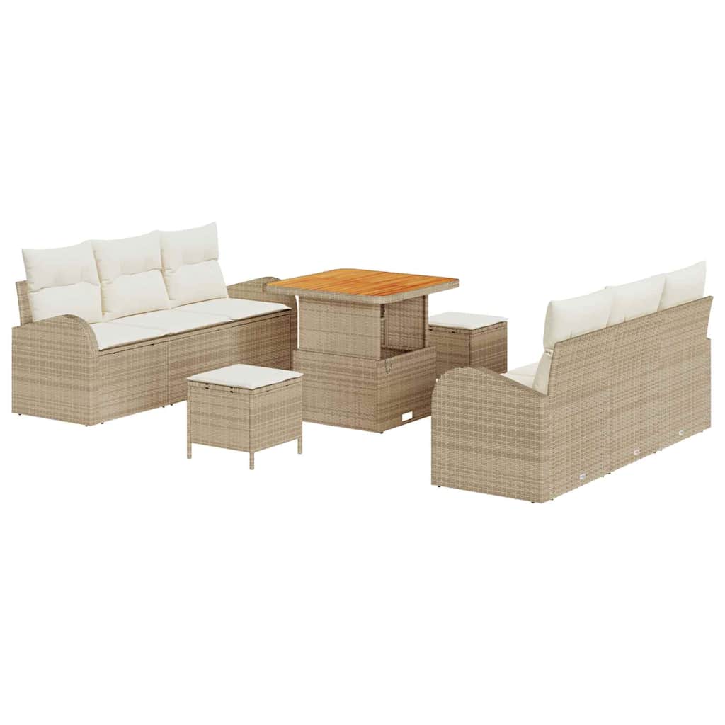 Garten-Sofa-Set 9 Stk. 8-Sitzanzahl Beige