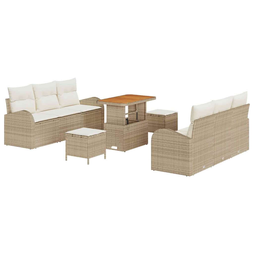 Garten-Sofa-Set 9 Stk. 8-Sitzanzahl Beige