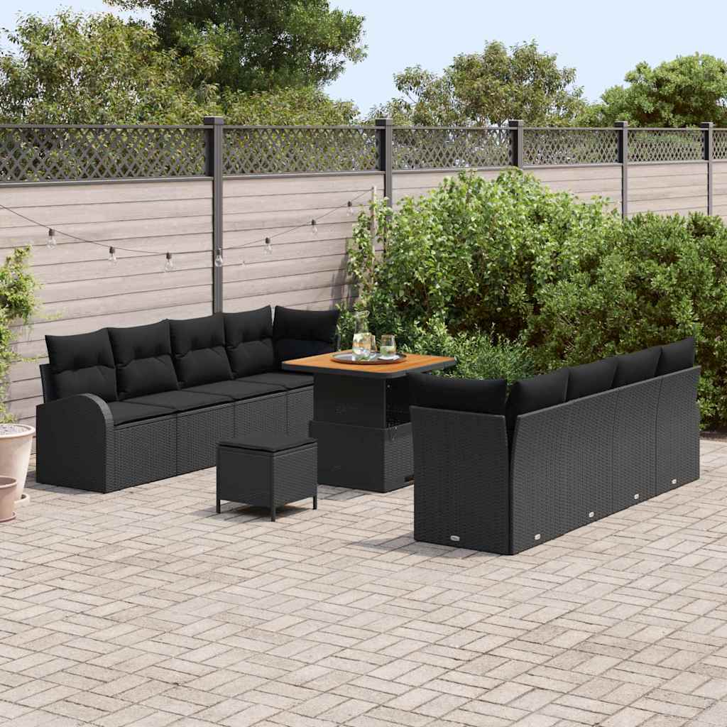 Garten-Sofa-Set 11 stk. 10-Sitzanzahl Schwarz