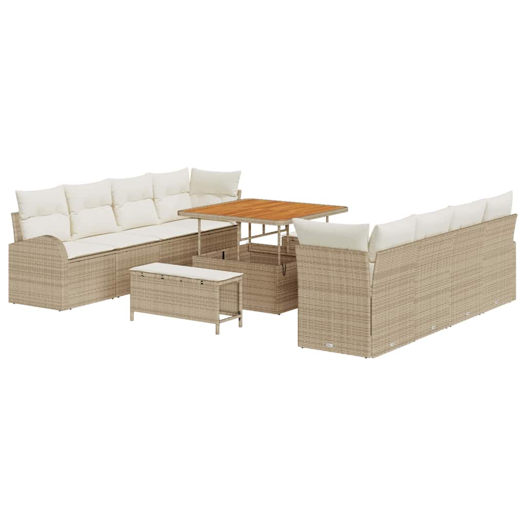 Garten-Sofa-Set 11 stk. 10-Sitzanzahl Beige und Creme
