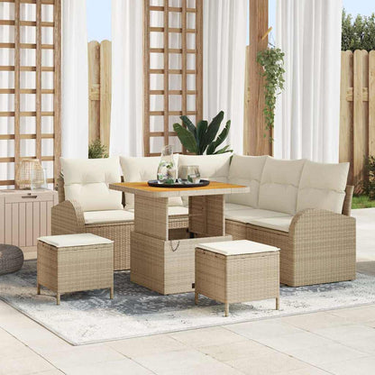 Garten-Sofa-Set 8 stk. 7-Sitzanzahl Beige und Creme