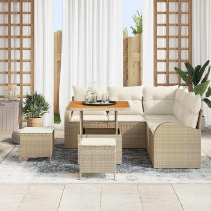 Garten-Sofa-Set 8 stk. 7-Sitzanzahl Beige und Creme