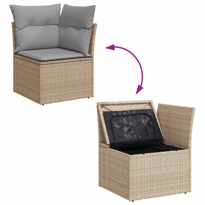 Garten-Sofa-Set 9 stk. 8-Sitzanzahl Beige und Hellgrau