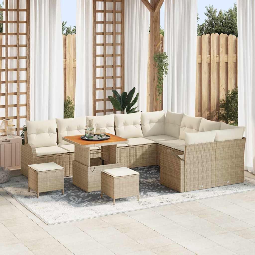 Garten-Sofa-Set 12 Stk. 11-Sitzanzahl Beige