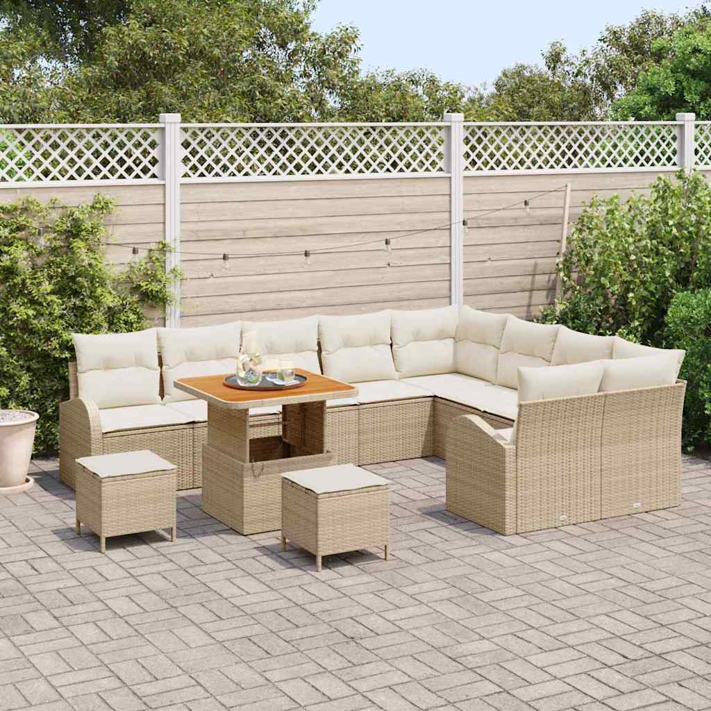 Garten-Sofa-Set 12 Stk. 11-Sitzanzahl Beige