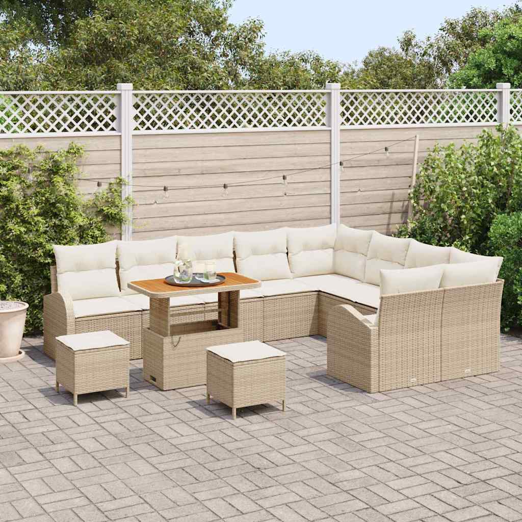 Garten-Sofa-Set 12 Stk. 11-Sitzanzahl Beige