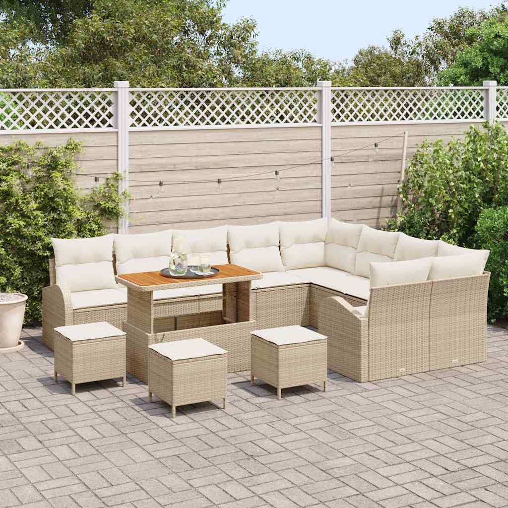 Garten-Sofa-Set 13 Stk. 12-Sitzanzahl Beige