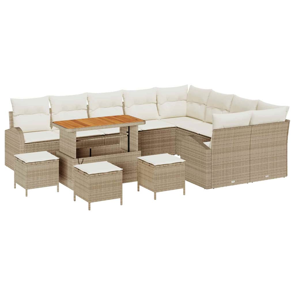 Garten-Sofa-Set 13 Stk. 12-Sitzanzahl Beige