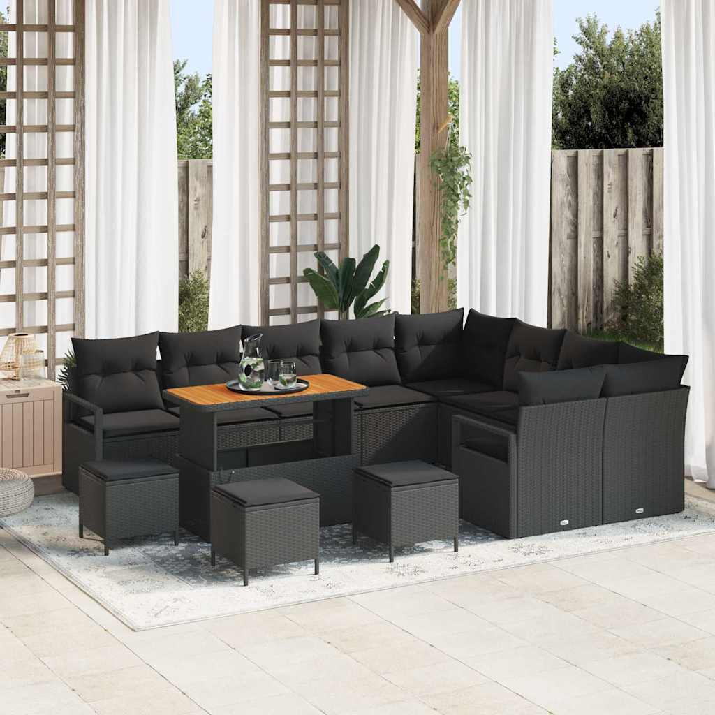 Garten-Sofa-Set 13 stk. 12-Sitzanzahl Schwarz