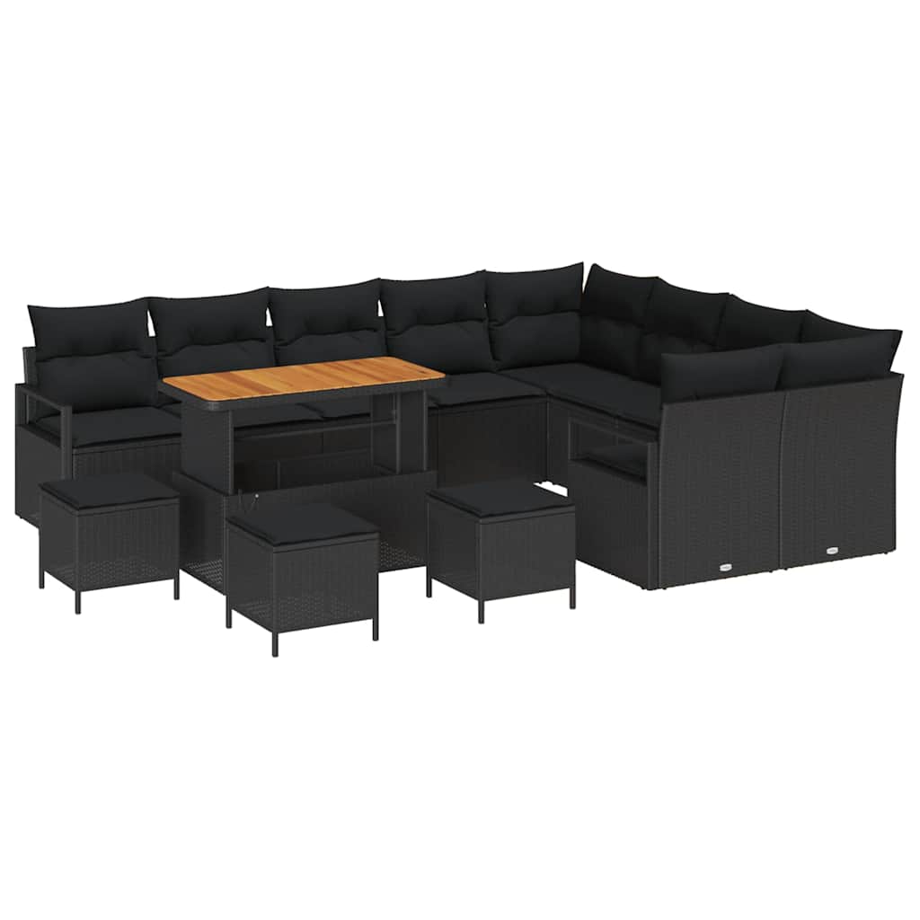 Garten-Sofa-Set 13 stk. 12-Sitzanzahl Schwarz