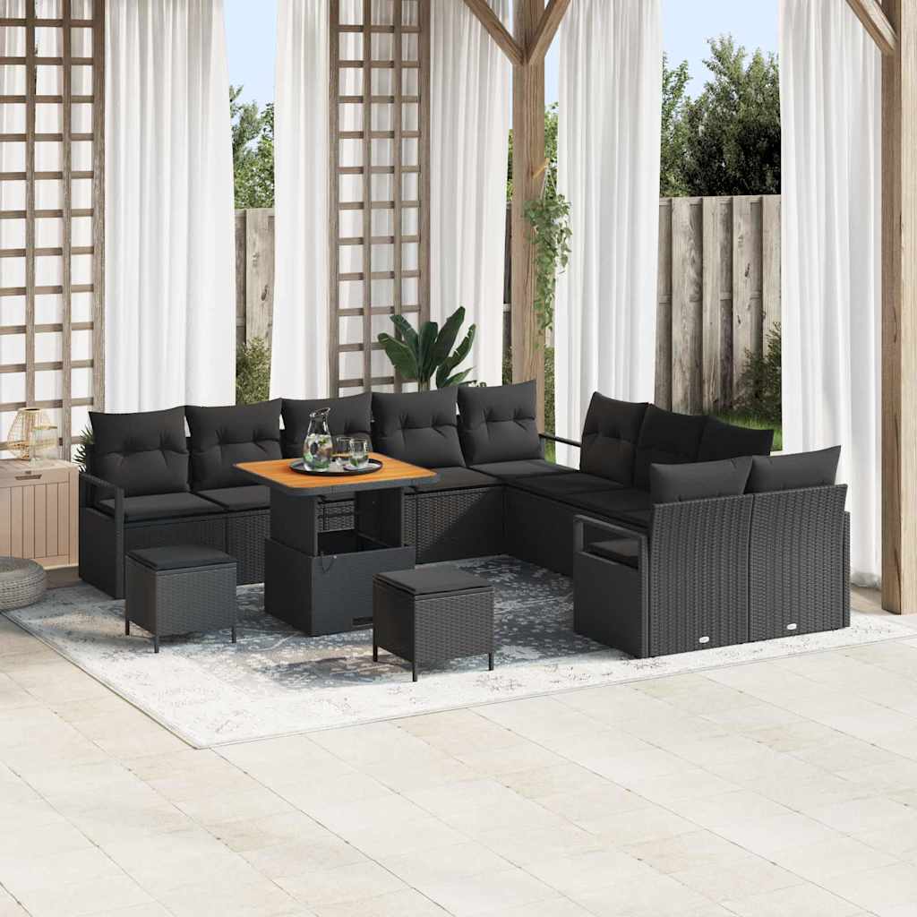 Garten-Sofa-Set 13 stk. 12-Sitzanzahl Schwarz