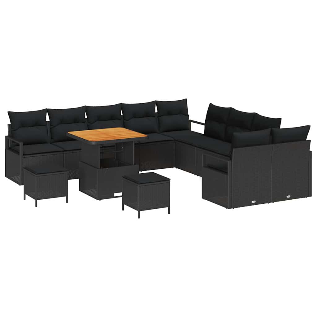 Garten-Sofa-Set 13 stk. 12-Sitzanzahl Schwarz