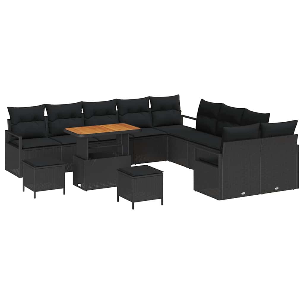 Garten-Sofa-Set 13 stk. 12-Sitzanzahl Schwarz