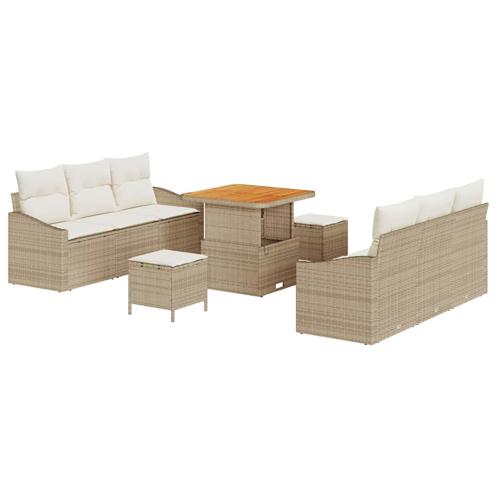 Garten-Sofa-Set 9 Stk. 8-Sitzanzahl Beige